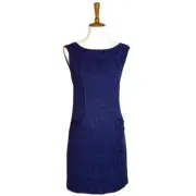 Plenty by Tracy Reese Navy Blue Fabriano Textured Sleeveless Dress Size 6 NWT
