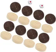 CORHAD Versatile Wooden Game Tokens Chess Checkers Pieces Set 26pcs for Family Fun Classroom Activities Travel
