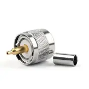 2Pcs Connector UHF Male PL259 Plug Crimp RG58 RG142 RFC195 RG400 Cable Strai