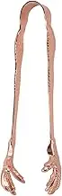 Claw Style Ice Tong, Stainless Steel Eagle Claw Shape Ice Tongs, Hand Polished, Multifunctional Tool for Holding Ice Cubes and Sugar Cubes, Suitable for Bar and Home Use, (Plated Copper)