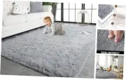 Super Soft Shaggy Rugs Fluffy Carpets, Indoor Modern Plush Area 5x7 Feet Grey