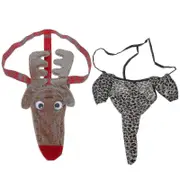 2 Pcs Mens Thongs Men Animal G String Men Thongs Man Thong Leopard Thong Underwear fo