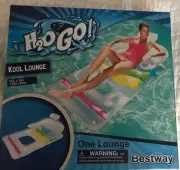 H2O Go Bestway Kool Lounge 65in x 35in Large Pool Float Raft Back Head Arm Rest