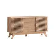 Karyn Wooden Sideboard Buffet Unit Storage Cabinet W/ 2-Doors 3-Drawers - Oak