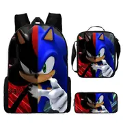 Sonic Backpack Sonic Elementary School Bag Lunch Bag Pencil Bag Three-piece Set 11-NMAOV