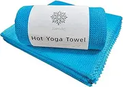 2 Pack Multi-Functional Towels, Portable Foldable Hot Yoga Towels, Lint Free Long Bath Towels, Pilates, Bikram, Yoga Gear——Microfiber, Super Absorbent, Anti-Slip, Injury Free（Black）