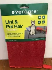 Evercare Pet Hair Pic-Up Mitt Lint & Pet Hair Removal Tool 9x6in Red New W/Tags