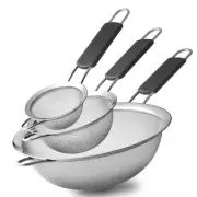 Stainless Steel Fine Mesh Strainers, Set of 3 Sizes Strainer for Kitchen, Wir...