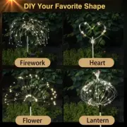 2PCS Solar Warm White 120 LED Firework Light Christmas Party DIY String Lighting