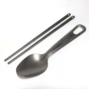 AMG Titanium Spoon Chopsticks Set Solo Camping Backpacking Picnic