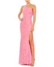 Mac Duggal Sequined Draped Back Gown