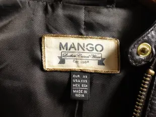 西班牙品牌 MANGO 女款 深咖 羊皮 立領騎士 真皮皮衣 XS號