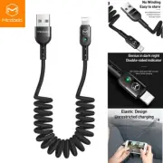 Mcdodo USB A to iPhone Charging Cable Coiled Fast Charger Cord for Apple CarPlay