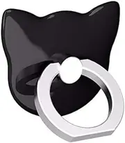 Cute Cat MobilePhone Ring Holder Stand 360° Rotation Universal Accessories Smartphone Ring Grip Stand Car Mounts Hook Finger Bracket for iPhone, iPad, Samsung, Other Smartphones and Tablets (Black)