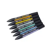 6pc Winsor & Newton Dual Tip BrushMarker Art Drawing/Colouring Set Metallic