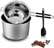 SONGZIMING Double Boiler Pot Set, 1200ML Boiler, 2800ML Stainless Steel with Silicone Spatula for Melting Chocolate,Candy, Soap, Wax, Candle Making Silver