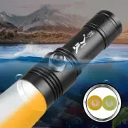 Led Scuba Diving Flashlight Torch Underwater 2 color light 80m IPX8