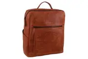 Pierre Cardin Italian Leather Unisex Backpack Bag w 15" Laptop Insert in Cognac