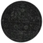 Brooklyn Vintage Oriental Emerald In Green Round Rug