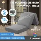 Trifold Mattress Mat Single Memory Foam Camping Sleeping Foldable Floor Bed Pad