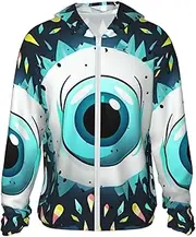 [LHBWCVN] UPF 50+ Light Jacket Full Zip Sun Protection Hoodie for Women Men Long Sleeve Evil Eyes Sun Shirts