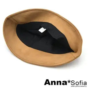 【AnnaSofia】麂皮絨漁夫帽盆帽鐘型帽-簡約前拼片小臉設計 現貨(駝系)