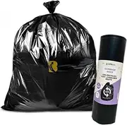 Garbage Bags 90L, 100 x 80 cm - 1 Roll of 8 Black Rubbish Bin Liners - 27 microns Medium Thickness - Waste Bags for Kitchen, Bathrooms, Household & Cleaning