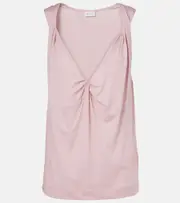 [Dries Van Noten] Dries Van Noten Gathered cotton top AU 10 pink