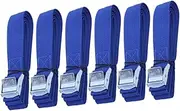VERDANVERSE 6PCS Blue Polyester Lashing Straps with Quick Release Buckle for Cargo Tie Down Car Roof Rack Luggage Kayak Canoe and Hammock Durable Tying Straps