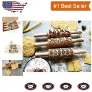 Wooden Embossing Rolling Pins for Cookies - Easter Themes: Rabbit, Egg
