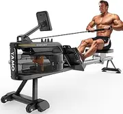 YAMO Rowing Machine for Home, Water Rowing Machine with LCD Display, Water Resistance Rowing Machine with 150 Kg Weight Capacity, Rowing Machine with 44 Days Kinomap App Membership
