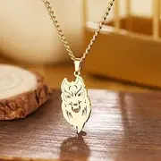 [SHMAZ] Stainless Steel Men's Design Necklace Wolf Punk Rock for Women Men Metal Chains