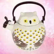 NEW Whistling Teapot Owl Bird Metal Tea Kettle Stove Top Pot Porcelain Home-X