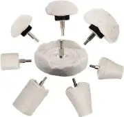 Buffing Wheel for Drill - 8 Pcs Polishing Pad Buffing Wheel Kit White，Wheel Shap