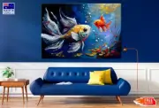 Gold Fish Oil Painting Wall Canvas Home Decor Australian Made Quality