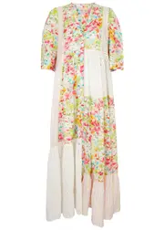 Bytimo Patchwork Cotton-blend Maxi Dress - White - L (UK14 / L) L (UK14 / L)