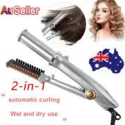 2 In1 Hair Curler Electric Hair Straightener and Curls Quick Heated Comb Curler