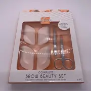 Glam Gadgets Complete Brow Beauty Set 6 Pc Facial Razors Tweezers & Scissors