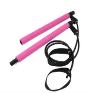 Topok Pink Yoga Resistance Bands Pilates Stick Bodybuilding Crossfit Gym Rubber Tube Elastic Bands Fitness Equipment Training Exercise - Pink One Size