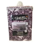 Happy Halloween Purple Trick or Treat Standard Pillowcases Set of 2 Tarot Cats