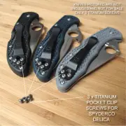 Byrd Meadowlark Rescue 2 - RAW Titanium 3pc Pocket Clip Torx Screws - NO KNIVES