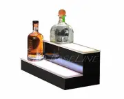 21" 2 Tier Step - LED Lighted Back Bar Liquor Bottle Shelf Glowing Display Stand