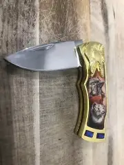 Franklin Mint Folding Knife Collector Wolf