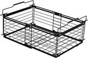 KiBcsLic Freezer Organizer, Container, Chest Freezer Organizer, Organization, Stackable Carbon Steel Storage Rack, Refrigerator Basket for Kitchen, Black, as described
