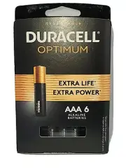 Duracell Optimum AAA Batteries, Resealable Package. 12 Batteries