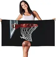 SAAKE Basketball Print Bath Towels Soft Skin Velvet Beach Towel Oversized Adults Quick Dry Lightweight