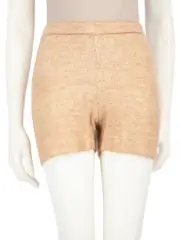 Camel Brushed Knitted Shorts