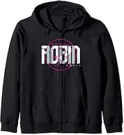 [DC Comics] Batman Robin Icon Text Overlay Zip Hoodie