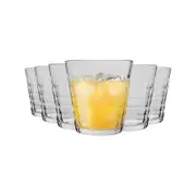 Duralex 6pc Prisme Drinking Glasses Set - Textured Glass Water Whisky Tumblers - Extra Strong - 275ml