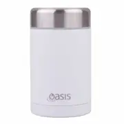 OASIS STAINLESS STEEL VACUUM INSULATED FOOD FLASK 450ML - WHITE
